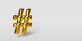 Hashtag sign of golden balloon