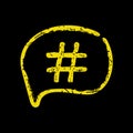 Hashtag sign icon Vector illustration on black bacground