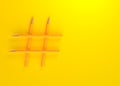 Hashtag sign made of pencil on yellow background with copy space Royalty Free Stock Photo