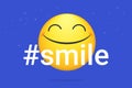 Hashtag smile bright vector concept illustration of smiling emoji icon for chat, messengers and networks