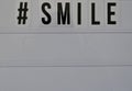 Hashtag smile statement on white background Royalty Free Stock Photo