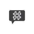Hashtag speech bubble vector icon