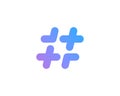 Hashtag symbol cross plus logo icon design template elements Royalty Free Stock Photo