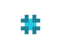 Hashtag symbol cross plus medical logo icon design template elements Royalty Free Stock Photo