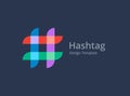 Hashtag symbol logo icon design template elements