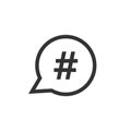 Hashtag vector icon in flat style. Social media marketing illustration on white isolated background. Hashtag network concept. Royalty Free Stock Photo