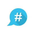 Hashtag vector icon in flat style. Social media marketing illustration on white isolated background. Hashtag network concept. Royalty Free Stock Photo