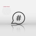 Hashtag vector icon in flat style. Social media marketing illustration on white isolated background. Hashtag network concept Royalty Free Stock Photo