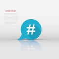 Hashtag vector icon in flat style. Social media marketing illustration on white isolated background. Hashtag network concept Royalty Free Stock Photo