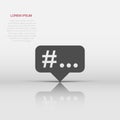 Hashtag vector icon in flat style. Social media marketing illustration on white isolated background. Hashtag network concept Royalty Free Stock Photo