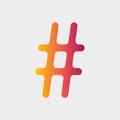 Hashtags Icon Flat vector social media community sign/symbol