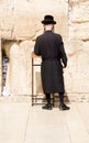 Hasidic Jewish man praying at The Western Wall Royalty Free Stock Photo