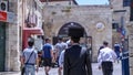 Hasidic Jewish man wearing a shtreimel in the Old City of Jerusalem