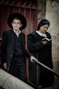 A Hasidic Jewish man wears a fur hat