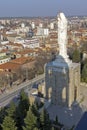 The biggest Monument of Virgin Mary in the world and panorama to City of Haskovo, Bulgaria
