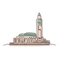 Hassan II Mosque, Casablanca, Morocco illustration