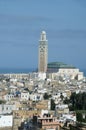 Hassan II mosque cityscape view casablanca morocco Royalty Free Stock Photo