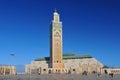 The Hassan II Mosque or Grande Mosquee Hassan II, a mosque in Casablanca Morocco. It is the largest mosque in Morocco and the 13th Royalty Free Stock Photo