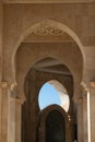 Hassan 2 mosque in Casablanca Morocco 12/31/2019 with arches and blue sky Royalty Free Stock Photo