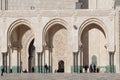 Hassan 2 mosque in Casablanca Morocco 12/31/2019 three arches and tourists