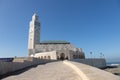 Hassan 2 mosque in Casablanca Morocco 12/31/2019 with minaret and blue sky Royalty Free Stock Photo