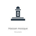 Hassan mosque icon vector. Trendy flat hassan mosque icon from monuments collection isolated on white background. Vector