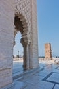 Hassan tower, 12th century minaret with ruins of the greatest mosque in the world, Rabat, Morocco