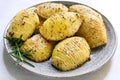 Hasselback Potatoes with Rosemary Royalty Free Stock Photo