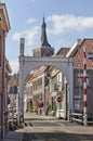 Hasselt bridge, street and church