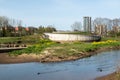 Hasselt, Limburg, Belgium - Green surroundings and creek in the Kapermolen park, a suburban city park