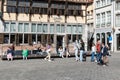 Hasselt, Limburg, Belgium - People of all generations walking over the old market square