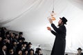 Hassidic orthodox jews celebrating during Hasidic holiday