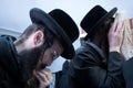 Hassidic orthodox jews celebrating during Hasidic holiday Royalty Free Stock Photo