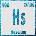 Hassium Chemical Element Blue on White Royalty Free Stock Photo