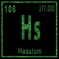 Hassium Chemical Element, Green Edition Royalty Free Stock Photo