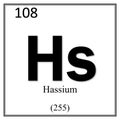 Hassium chemical element symbol on white background Royalty Free Stock Photo