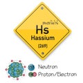 Hassium periodic elements. Business artwork vector graphics