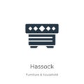 Hassock icon vector. Trendy flat hassock icon from furniture and household collection isolated on white background. Vector Royalty Free Stock Photo