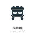 Hassock vector icon on white background. Flat vector hassock icon symbol sign from modern furniture and household collection for Royalty Free Stock Photo