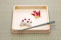 Hassun, assorted tidbits for Japanese tea ceremony cuisine. Royalty Free Stock Photo