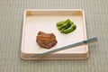 Hassun, assorted tidbits for Japanese tea ceremony cuisine. Royalty Free Stock Photo