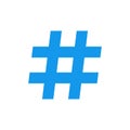 Blue hashtag icon vector illustration