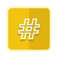 hastag yellow button Royalty Free Stock Photo