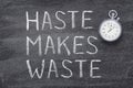 Haste makes waste watch Royalty Free Stock Photo