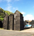 The Net Huts at Hastings Seafront, East Sussex, UK 