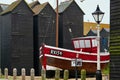 The net huts, located in The Stade in Hastings Royalty Free Stock Photo