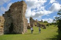 HASTINGS, UK - JULY 23, 2017: The ruins of Hastings Castle in East Sussex