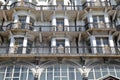 HASTINGS, UK - JUNE 28, 2015: Ornate metal balconies at Palace Court