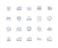 Hasty messenger line icons collection. Fast, Quick, Instant, Efficient, Speedy, Rapid, Swift vector and linear