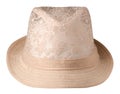 Hat with a brim .hat isolated on white background.beige hat Royalty Free Stock Photo